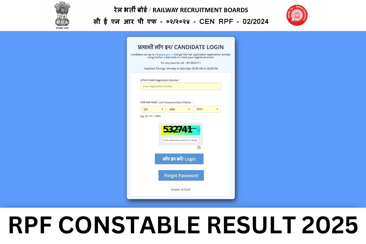 ⁠RPF Constable Result 2025: Cut Off Marks, Merit List