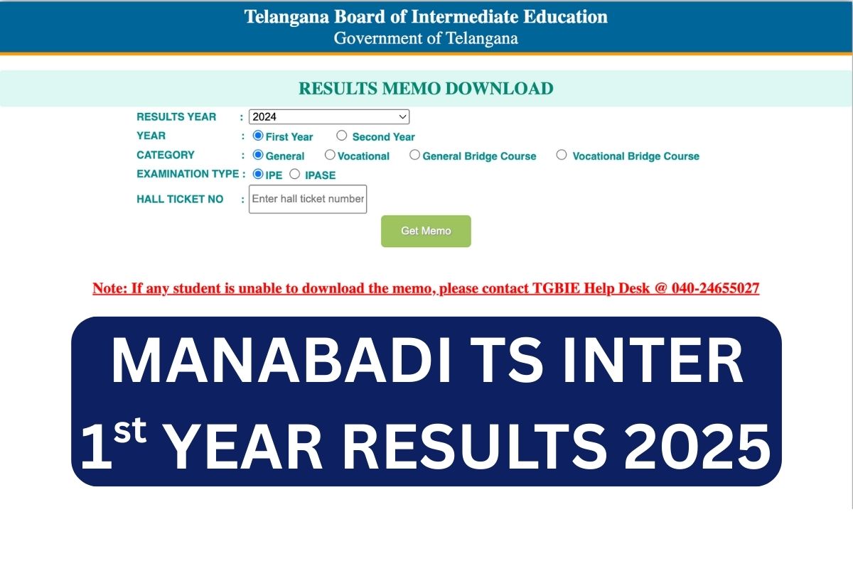 Manabadi TS Inter 1st Year Results 2025